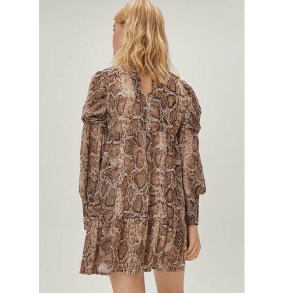 Nasty Gal Snake Print Tiered Smock Dress NWT - Picture 5 of 6